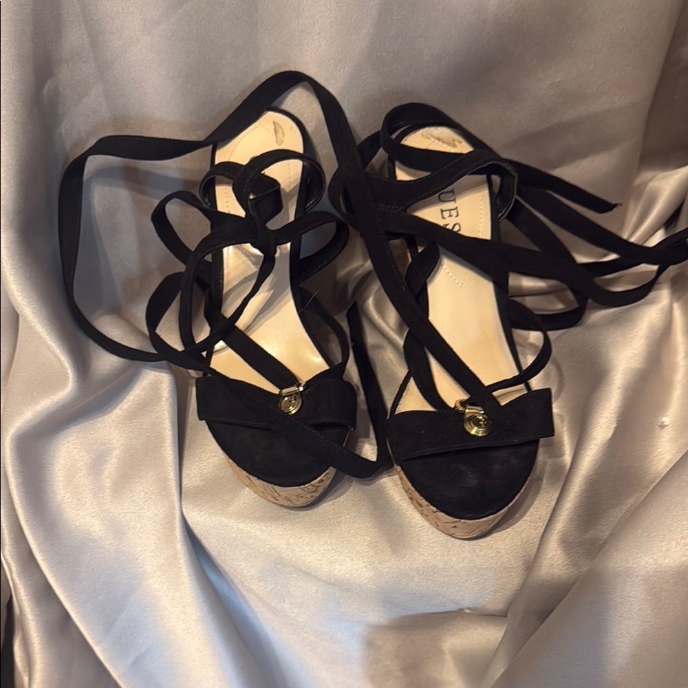 Guess Black Espadrilles with Laces Size 6